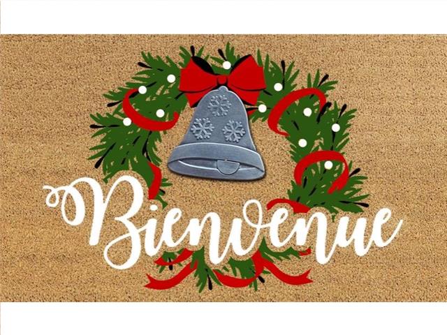 COIR MAT WITH RUBBER ACCENT (BIENVENUE WITH BELL ACCENT)