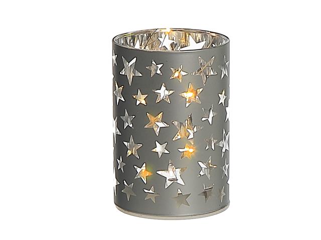 LED CYLINDER GLASS STAND 3.94" (STAR) (SMALL)1