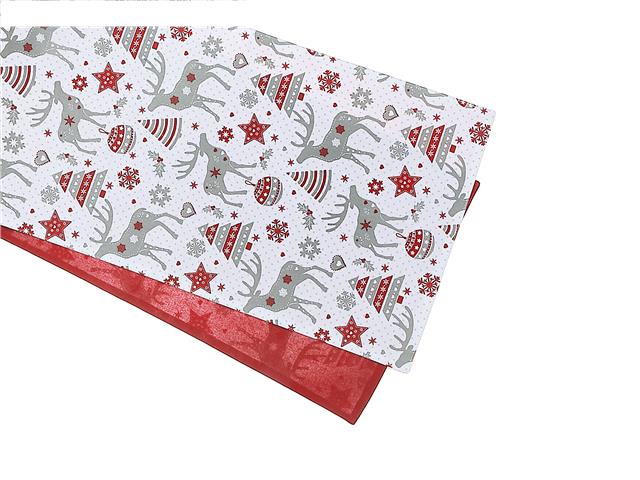 COTTON TABLE RUNNER (54") (REINDEER)