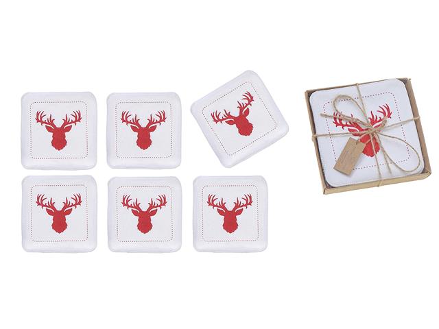 6 PC SQUARE PRINTED COASTER (DEER)