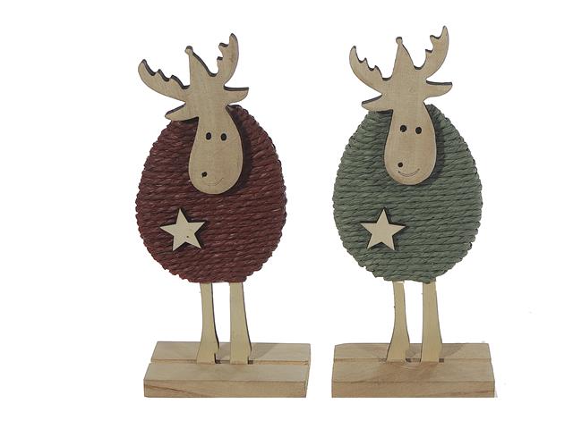 ROPE REINDEER ON STAND (11") (ASSTD)