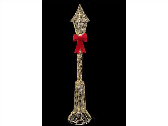 LED LIGHTED GOLD LAMP POST DECOR (1200L) (WITH TIMER)
