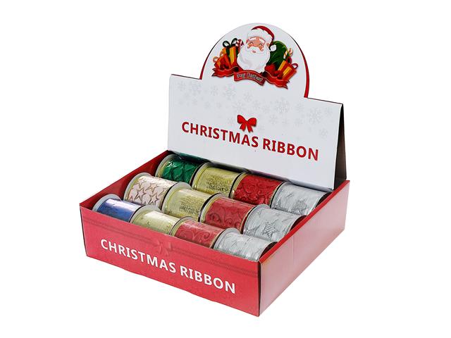 ASSORTED PATTERNED RIBBON (2.5" X 3 Y) (12/PDQ)