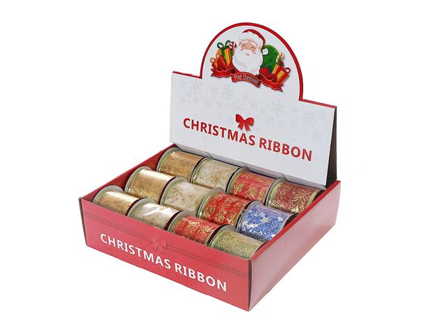 ASSORTED GOLD PRINT RIBBON (2.5" X 3 Y) (12/PDQ)