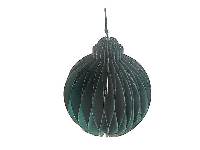 FOLDING BALL PAPER ORNAMENT (4.72") (GREEN)