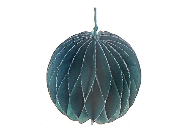 FOLDING BALL PAPER ORNAMENT (3.94") (GREEN)