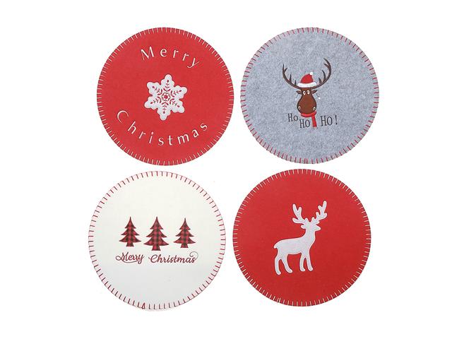 4 PACK FELT PLACEMAT (11.8") (SMALL) (ASSTD)