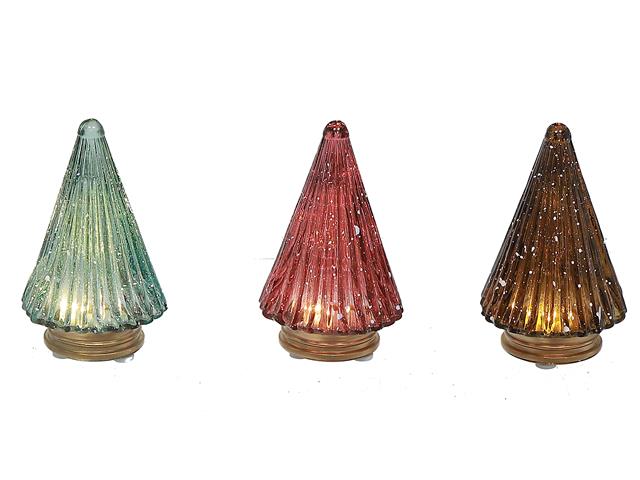 LED GLASS CONE TREE DÉCOR  (3.62")