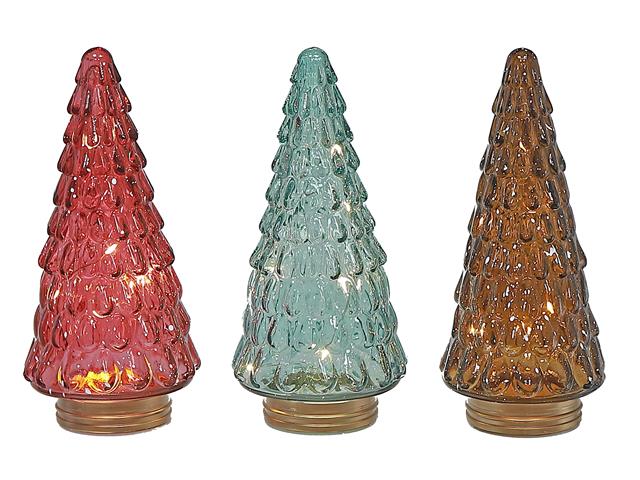 LED GLASS TREE DÉCOR (9.25")