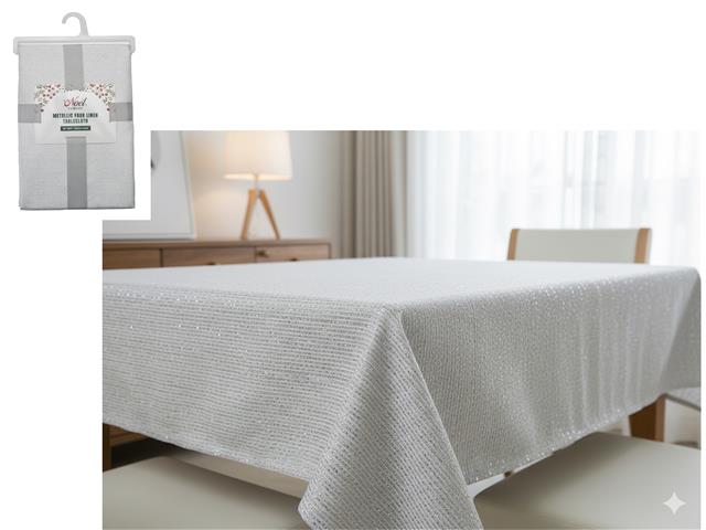LUREX TABLECLOTH (60 X 104) (SILVER)