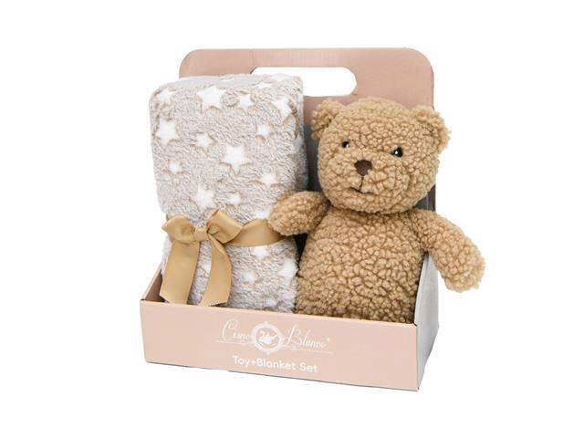 PLUSH AND BLANKET GIFT SET (BENNY THE TEDDY BEAR)