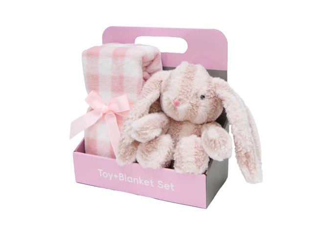 PLUSH AND BLANKET GIFT SET (ROSIE THE BUNNY)