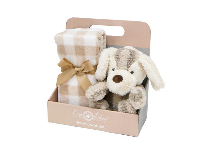 PLUSH AND BLANKET GIFT SET (BUDDY THE PUPPY)
