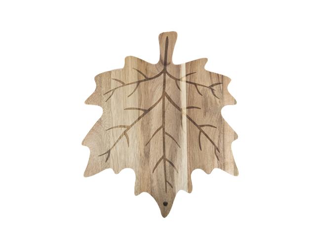 ACACIA MAPLE LEAF SERVING TRAY